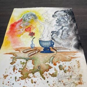 🎨ORIGINAL PAINTING-Mornings with Jesus and coffee. Mix media. 🥰☕️